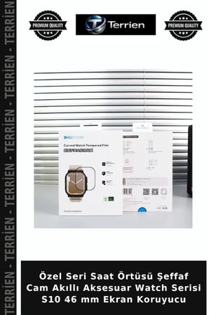 Özel Seri Saat Örtüsü Şeffaf Cam Akıllı Aksesuar Watch Serisi S10 46 mm Ekran Koruyucu