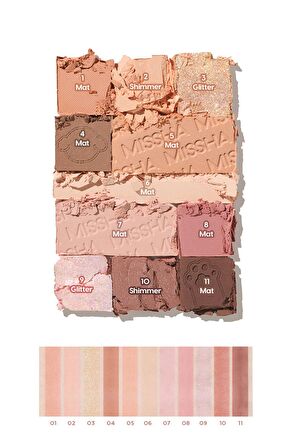 Mat ve Işıltılı Tonlar Barındıran Far Paleti Missha Mood Moment Palette (3 The Cute Things)