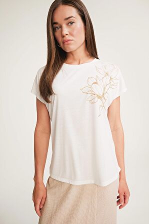 DeFacto Bisiklet Yaka Baskılı Kısa Kollu Tişört E9892AX25SMER105