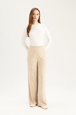 DeFacto Relax Fit Triko Pantolon Geniş Bol Paça Basic Düz Esnek Belli E2940AX24WNER13