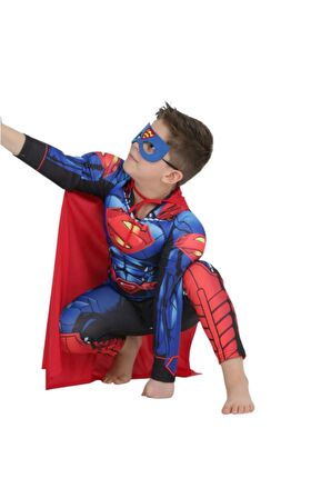 Süperman Kaslı Çocuk Kostümü