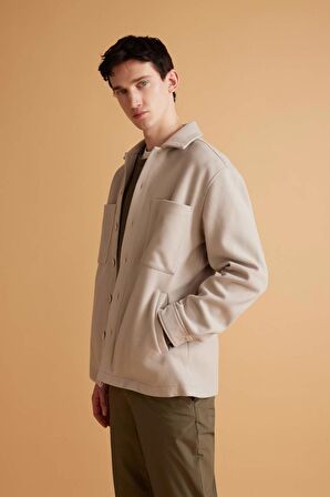 DeFacto Relax Fit Polo Yaka Yün Görünümlü Gömlek Ceket B7382AX24SPBG210