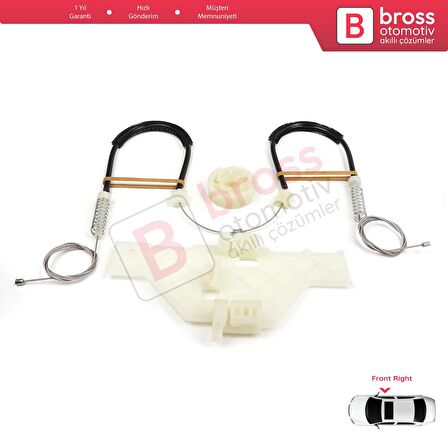 Citroen C4 MK1 LC LR 2004-2014 4/5 Kapı 9222V0 İçin Elektrikli Ön Sağ Cam Kriko Tamir Seti