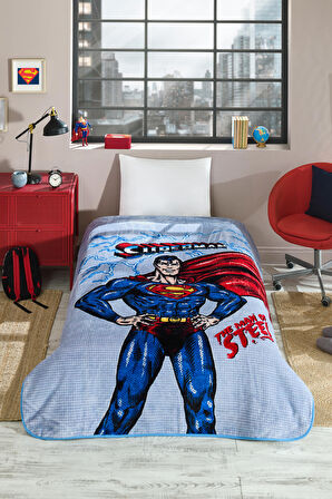 Özdilek Superman Ligting Lisanslı Tek Kişilik Çocuk Battaniyesi 155x215