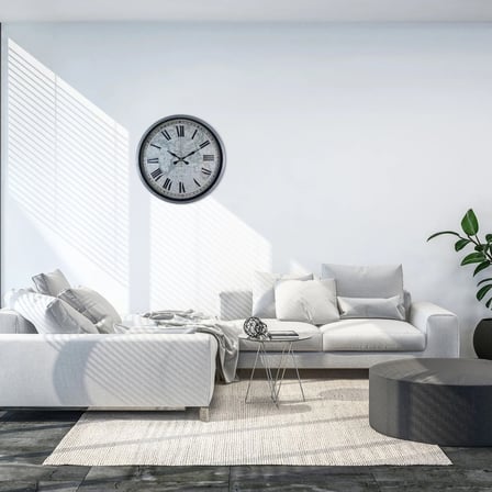 Gri 36 Cm Atlas Modern Tasarım Duvar Saati iegxx