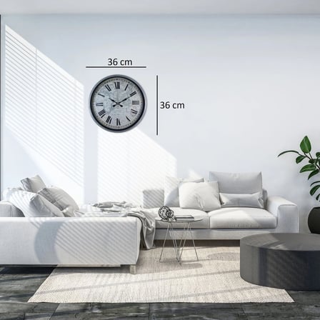 Gri 36 Cm Atlas Modern Tasarım Duvar Saati iegxx