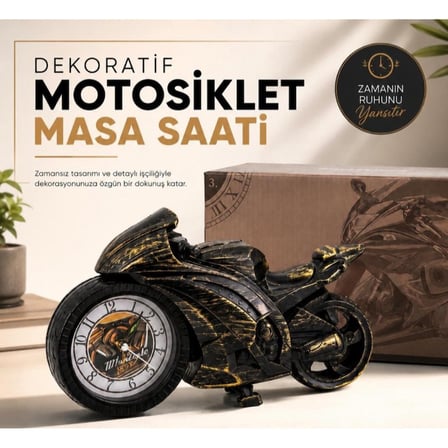 Özel Seri MasaSaati Estetik Ofis Motosiklet Tasarımlı Masa Saati Motor Formlu Objesi