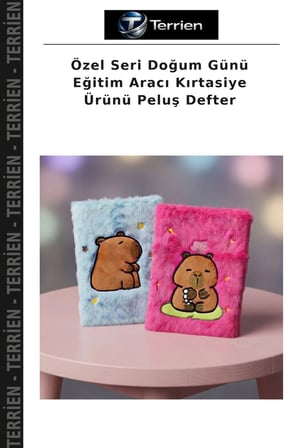 Özel Seri Doğum Günü Eğitim Aracı Kırtasiye Ürünü Peluş Defter