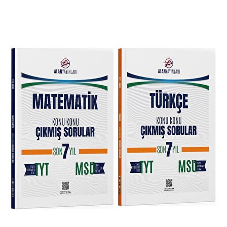 Alan Yayınları TYT MSÜ Matematik ve Türkçe Konu Konu Çıkmış Sorular Son 7 Yıl Seti 2 Kitap