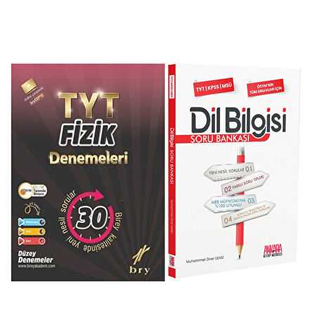 Birey Yayınları TYT Fizik 30 Deneme ve AKM Dil Bilgisi Soru Bankası Seti 2 Kitap