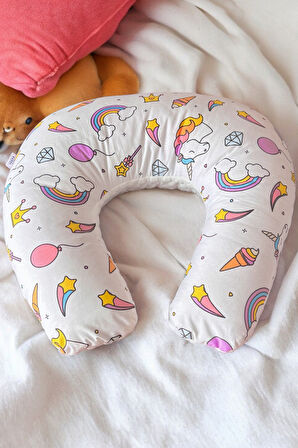 Emzirme Yastığı | Çift Taraflı, Unicorn Desen, Destek Yastığı Model