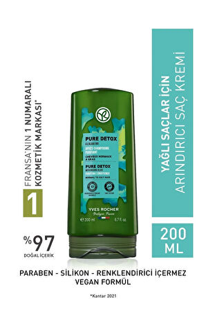 Yağlı Saçlar Arındırıcı Saç Kremi - Vegan-200 ml + Şampuan Masaj Fırçası Hediye