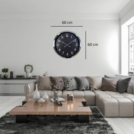 Krom Standart Dekoratif 60 x 60 Cm Duvar Saati iegxx
