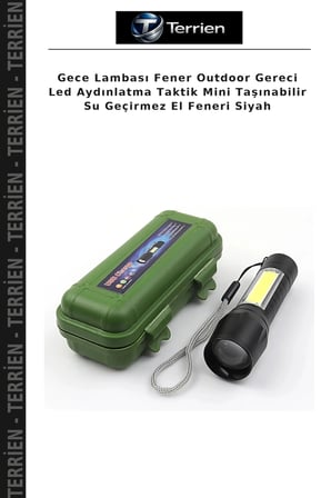Gece Lambası Fener Outdoor Gereci Led Aydınlatma Taktik Mini Taşınabilir Su Geçirmez El Feneri Siyah