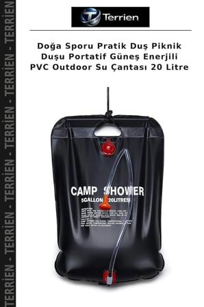 Doğa Sporu Pratik Duş Piknik Duşu Portatif Güneş Enerjili PVC Outdoor Su Çantası 20 Litre