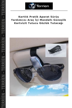 Kartlık Pratik Aparat Sürüş Yardımcısı Araç İçi Mandallı Güneşlik Kartvizit Tutucu Gözlük Tutacağı