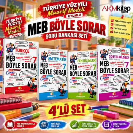Sinan Kuzucu 7. Sınıf Matematik Türkçe Fen Bilimleri ve Sosyal Bilgiler Soru Bankası Seti 4 Kitap