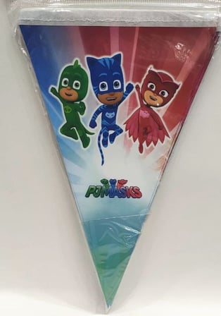 Özel Seri PJ Mask Üçgen Flama Parti Süsü Renkli Dekor Çocuk Odası