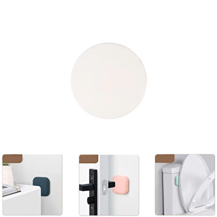 Microcase Darbe Önleyici Yapışkanlı Silikon Kapı Kolu Stoperi Tamponu Yuvarlak Tasarım - GRİ AL5003 1 Adet