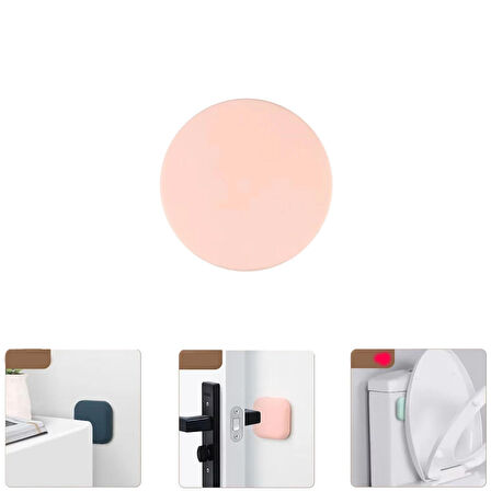 Microcase Darbe Önleyici Yapışkanlı Silikon Kapı Kolu Stoperi Tamponu Yuvarlak Tasarım - BEYAZ AL5003 1 Adet