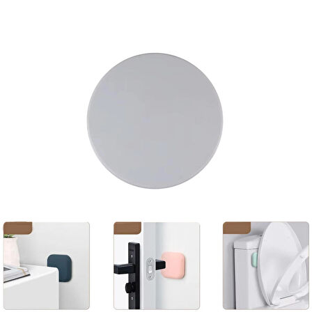 Microcase Darbe Önleyici Yapışkanlı Silikon Kapı Kolu Stoperi Tamponu Yuvarlak Tasarım - BEYAZ AL5003 1 Adet