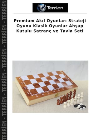 Premium Akıl Oyunları Strateji Oyunu Klasik Oyunlar Ahşap Kutulu Satranç ve Tavla Seti