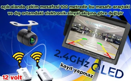 7 İNÇ EKRAN  KABLOSUZ KELEBEK KAMERA 12 VOLT KAYIT YAPMAZ