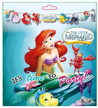 Premium 3D DENİZ KIZI ZARF BANNER Parti Detayı Duvar Süsü Kutlama Ürünü