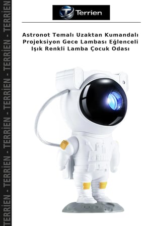 Astronot Temalı Uzaktan Kumandalı Projeksiyon Gece Lambası Eğlenceli Işık Renkli Lamba Çocuk Odası