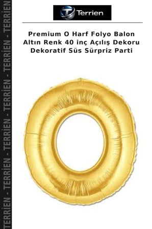 Premium O Harf Folyo Balon Altın Renk 40 inç Açılış Dekoru Dekoratif Süs Sürpriz Parti