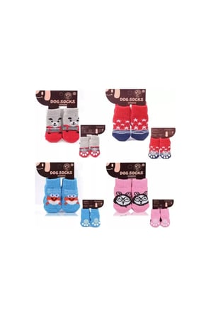 5 Adet Kedi Köpek Kaydırmaz Örme Çorap – Ön Ve Arka Patiler İçin Pamuklu Likralı Kaymaz Tasarım, Anti-Slip Socks