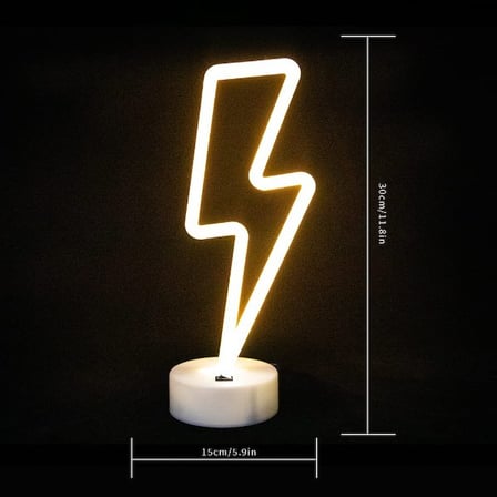 Özel Üretim Raf Süsü Stil Sahibi Komodin Aydınlatma Şimşek Neon LED Lamba