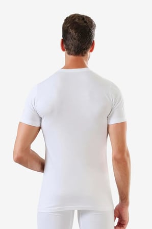 Ev Giyimi Pamuklu Giyim Tekstil Erkek Beyaz Sıfır Yaka Kısa Kollu Fanila Tişört 3'lü Paket