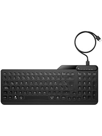 HP 405 Çoklu Cihaz Arka Aydınlatmalı Kablolu Type-C Klavye Siyah 7N7C1AA