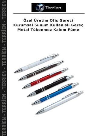 Özel Üretim Ofis Gereci Kurumsal Sunum Kullanışlı Gereç Metal Tükenmez Kalem Füme