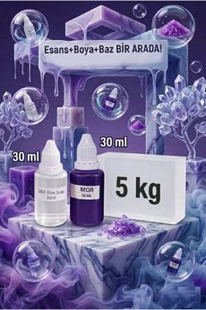 5 KG Şeffaf Sabun Bazı Mor Boya Blue Soap Esanslı Profesyonel Sabun Bazı