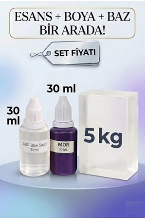 5 KG Şeffaf Sabun Bazı Mor Boya Blue Soap Esanslı Profesyonel Sabun Bazı