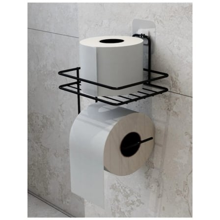 Banyo Aksesuarı Depolama Ünitesi Otel Tipi Pratik Yapışkanlı Metal Tuvalet Kağıdı Tutucu