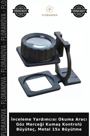 İnceleme Yardımcısı Okuma Aracı Göz Merceği Kumaş Kontrolü Büyüteç, Metal 15x Büyütme