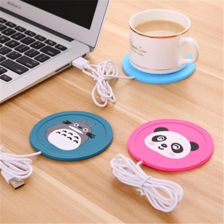 Çalışma Alanı Bilgisayar Başı Fonksiyonel Parça Karbon Fiber Isıtma Pedli USB Silikon Bardak Altı