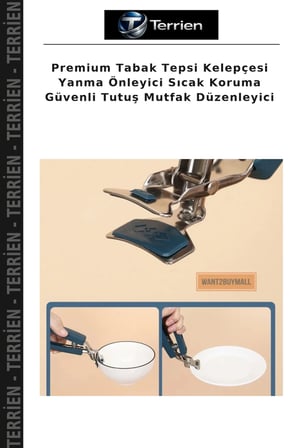 Premium Tabak Tepsi Kelepçesi Yanma Önleyici Sıcak Koruma Güvenli Tutuş Mutfak Düzenleyici