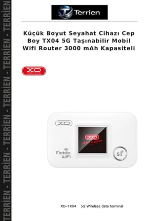 Küçük Boyut Seyahat Cihazı Cep Boy TX04 5G Taşınabilir Mobil Wifi Router 3000 mAh Kapasiteli