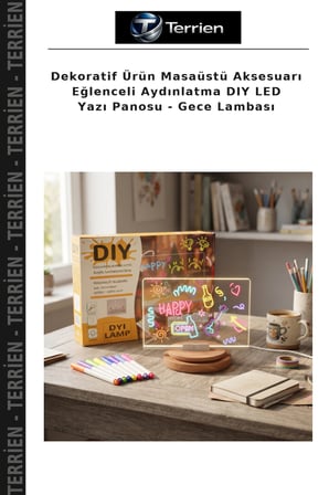 Dekoratif Ürün Masaüstü Aksesuarı Eğlenceli Aydınlatma DIY LED Yazı Panosu - Gece Lambası