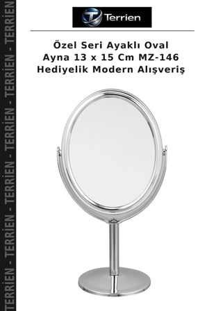 Özel Seri Ayaklı Oval Ayna 13 x 15 Cm MZ-146 Hediyelik Modern Alışveriş