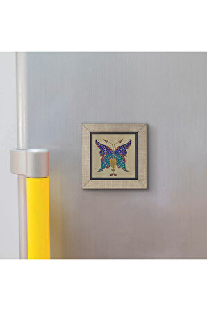 Kelebek Deseni Baskılı MDF Magnet 7X7