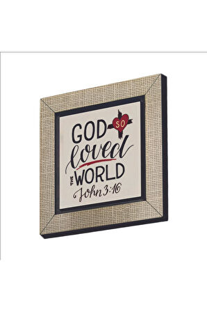 Yuhanna 3:16 Baskılı MDF Magnet 7X7