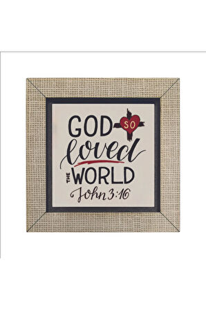 Yuhanna 3:16 Baskılı MDF Magnet 7X7