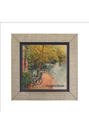 Amsterdam Görseli Baskılı MDF Magnet 7X7