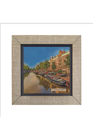 Amsterdam Görseli Baskılı MDF Magnet 7X7