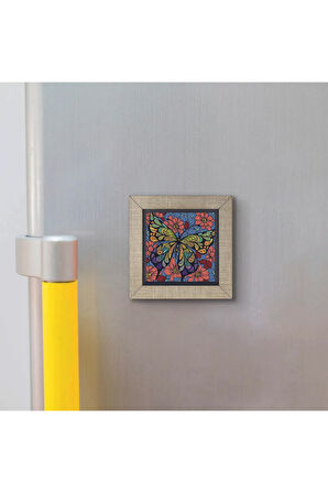 Kelebek Baskılı MDF Magnet 7X7